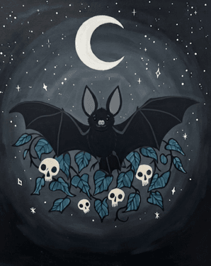Paint Nite: Moonlit Bat — Painting