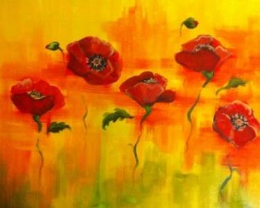 Red Poppies with Timea Spitka! — Painting