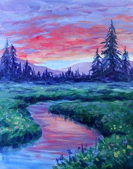 Paint Nite @Moose Orleans FRIDAYS: Dawn on the Meadow — Painting
