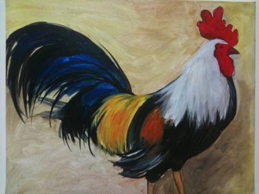 French Country Rooster — Painting