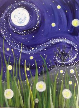 Firefly Me to the Moon — Painting