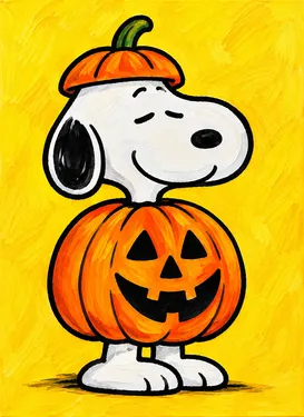 Pumpkin Dog — Painting