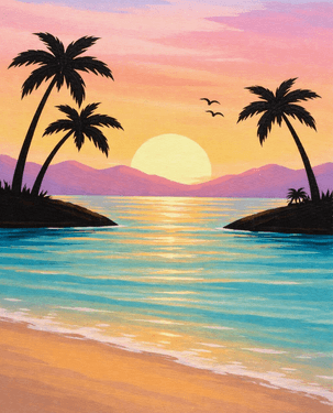 Pastel Beach Vibe — Painting