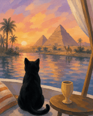 Cat in Egypt at Mtn. Mike's on Cleveland in SRosa  — Painting