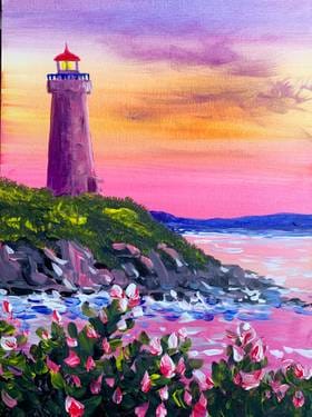 Light House Paint Nite Event at The Silver Key Lounge in Mesa Az  — Painting