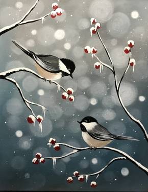 Paint Nite: Bokeh Birds — Painting