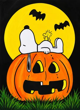 Halloween Dog Nap — Painting
