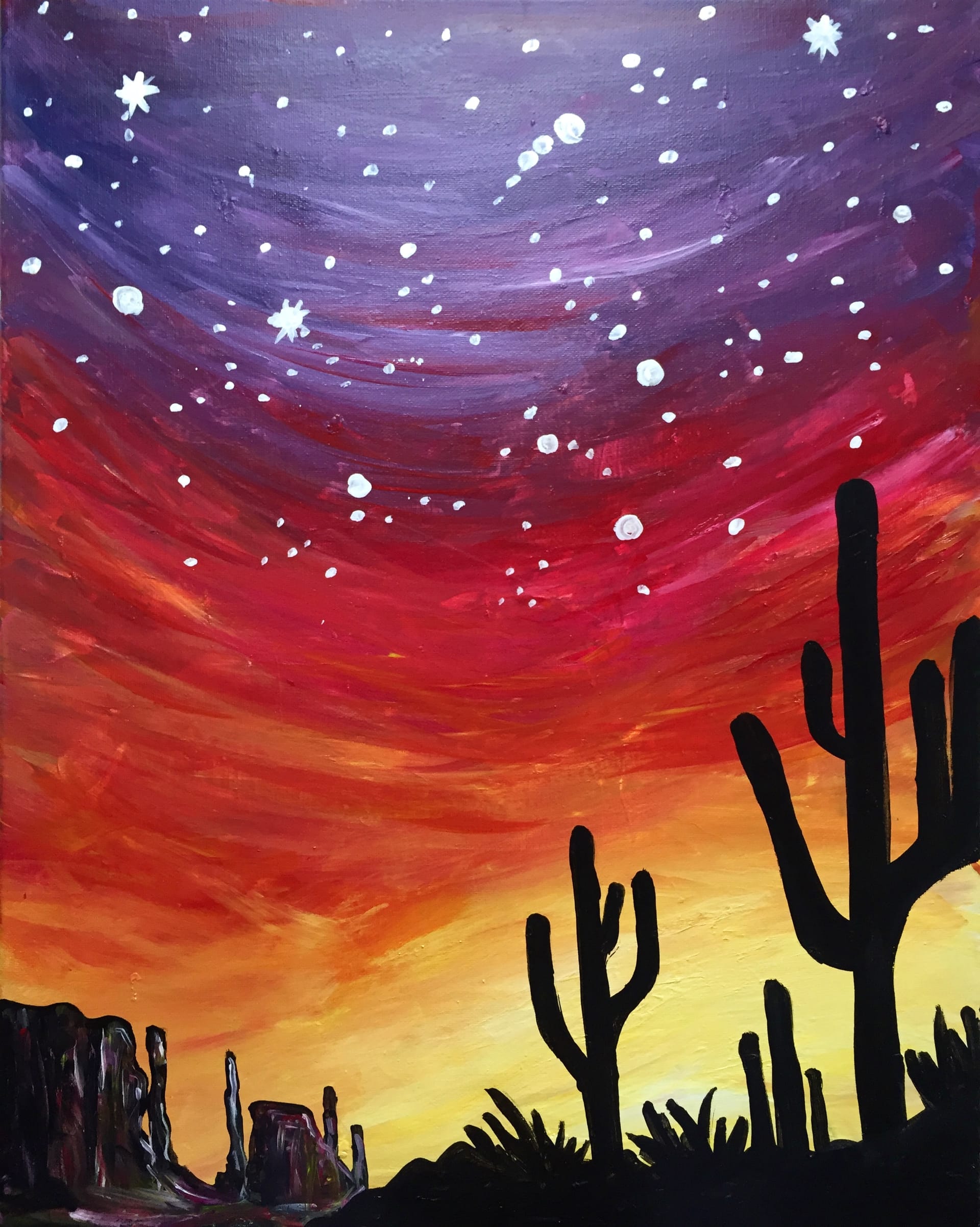 Luminous Wild Desert Sip and Paint Event - Gold Canyon Az Copy — Painting