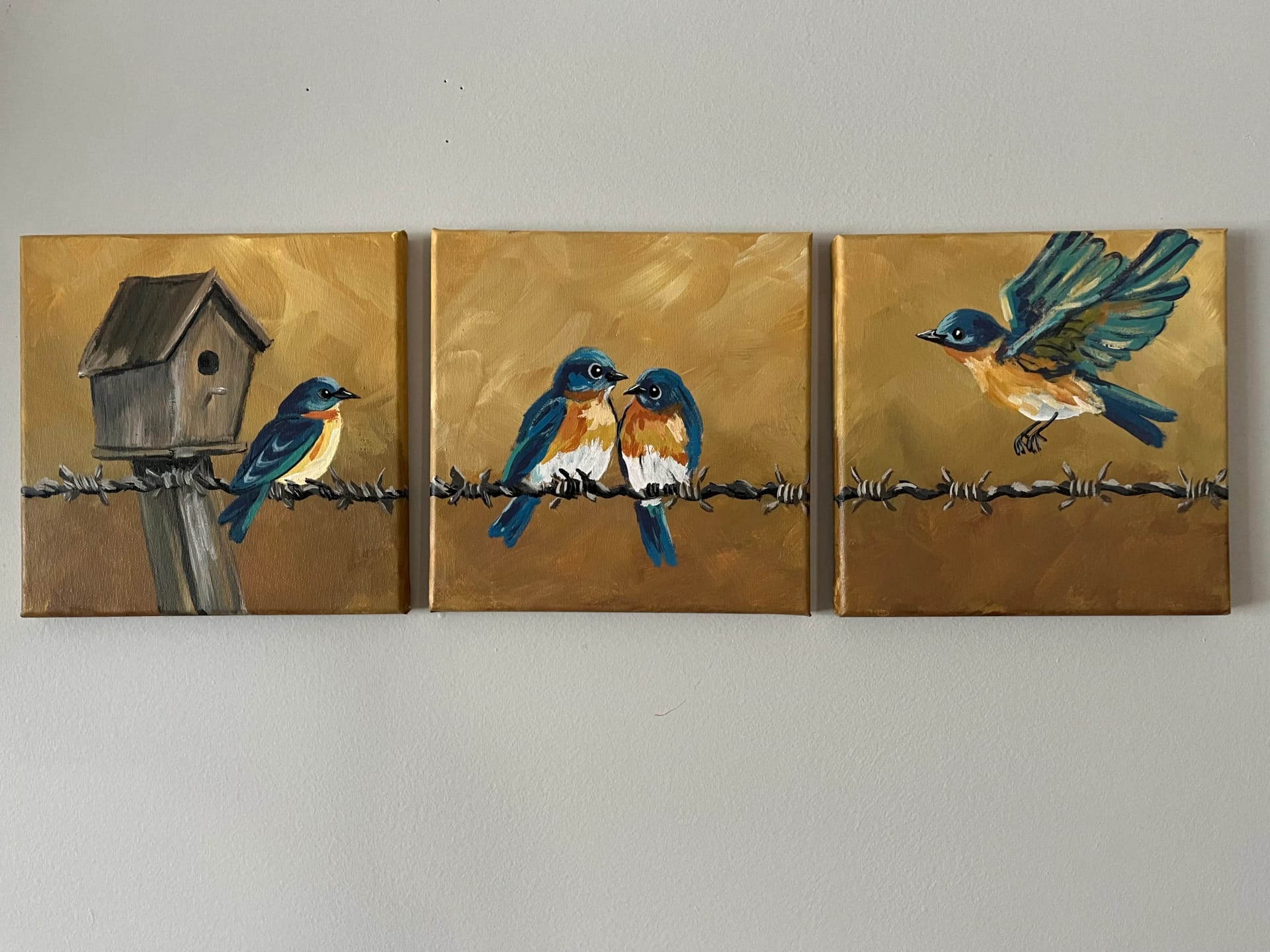 Blue Bird Triptych