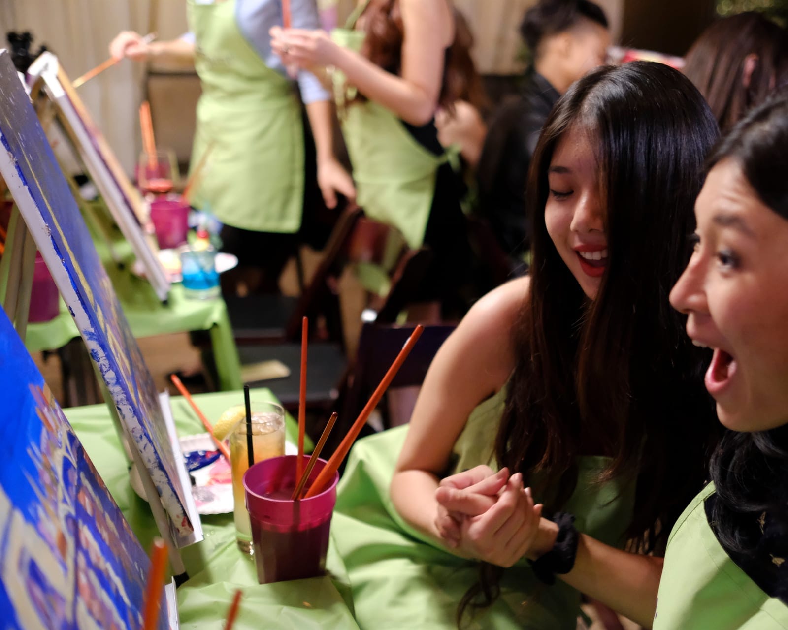 Thursday Fireflies at Dusk — sample photo from a paint nite event