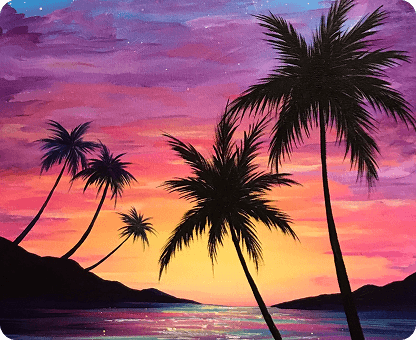 Paint and sip experience featuring paintings and group activities