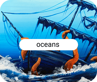 Painting of Kraken crushing ship.