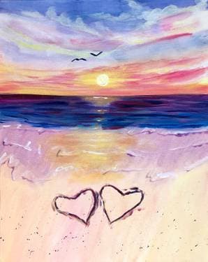 Sunset Beach Lovers - Paint Nite event in SCARBOROUGH, ON