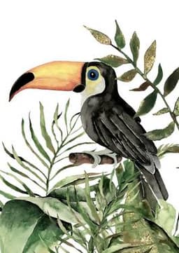 "WATERCOLOR Toucan and Gold thumbnail