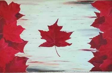 Oh Canada Maple Leafs - Paint and sip event at Kelsey's Upper James in Hamilton, ON - PaintNite.com