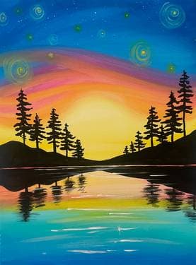 Cosmic Light - Paint and sip event at ERTHYA Restaurant in Cupertino, CA - PaintNite.com