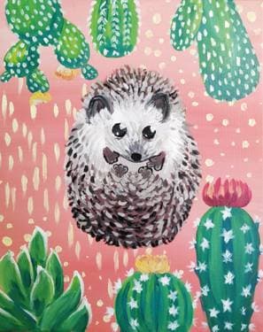 Hedgehog Cactus Chaos - Paint and sip event at Dead Poet's Espresso LTD. in Moline, IL - PaintNite.com