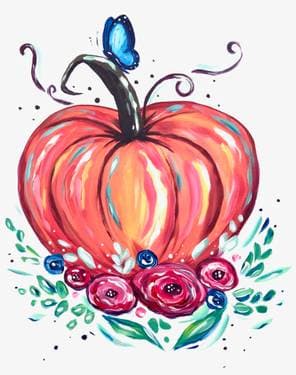 Pumpkin Butterfly Harvest - Paint and sip event at Irish Wolfhound Restaurant & Pub in SURPRISE, AZ - PaintNite.com