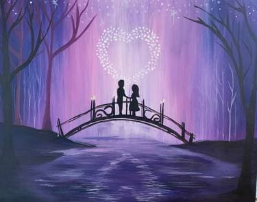 Love on the Bridge - Paint and sip event at Oggi's Sports, Brewhouse & Pizza in Glendale, AZ - PaintNite.com