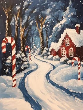 Candy Cane Lane at East Side Heartland — Painting