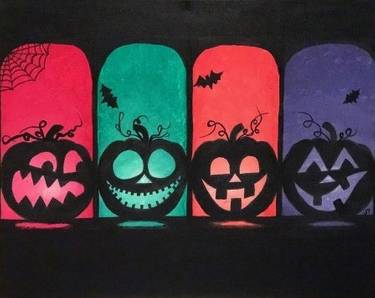 Halloween Lights Canvas Painting Event in Gilbert Arizona — Painting