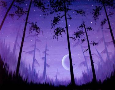 Forest Moonrise at Diana's Oyster Bar - Markham — Painting