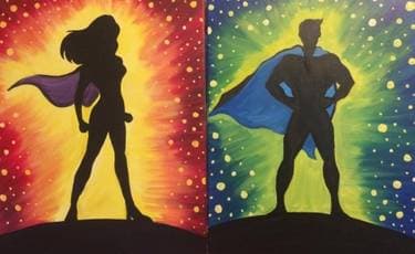 The Dream Team Partner Painting - Paint and sip event at Pizza Hut Lower Burrell in Lower Burrell , PA - PaintNite.com