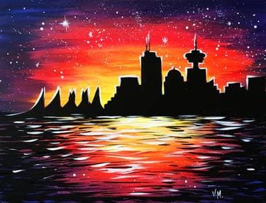 Vancouver Sunset - Paint and sip event at OLD REC ROOM 2 - PLEASE DELETE in Burnaby , BC - PaintNite.com
