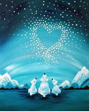 Polar Bear Love - Paint Nite event in Auburn, CA