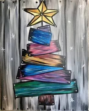 Barn Board Christmas Tree at Idaho Pizza Company — Painting