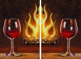 Wine By The Fireplace Partner Painting thumbnail
