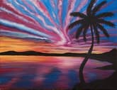 Vibrant Tropical Sunset Reflecting on the Ocean thumbnail