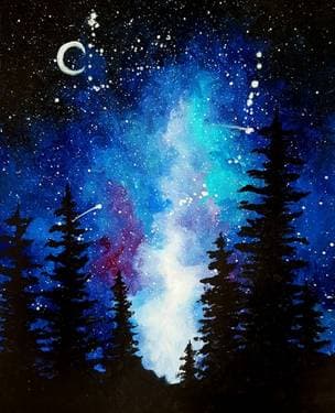 Milky Way in the Pines - Paint and sip event at Nikko Sushi and Ramen in KAYSVILLE, UT - PaintNite.com
