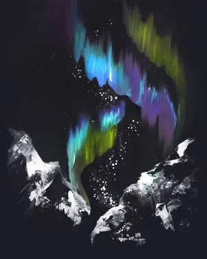 Aurora Along The Milky Way at Old Spaghetti Factory — Painting