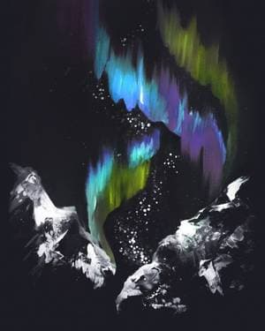 Aurora Along The Milky Way - Paint and sip event at Boston Pizza - Kingsway in Edmonton, AB - PaintNite.com