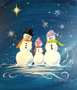 Create Your Own Snow Family - Paint Nite event in Covington, KY