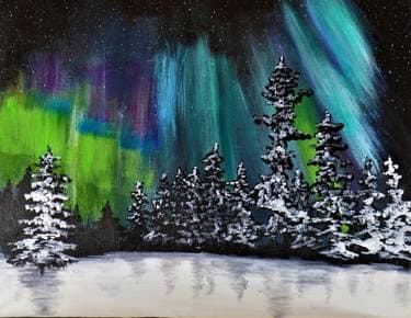 Lights Dancing in Winter - Paint Nite event in Edmonton, AB