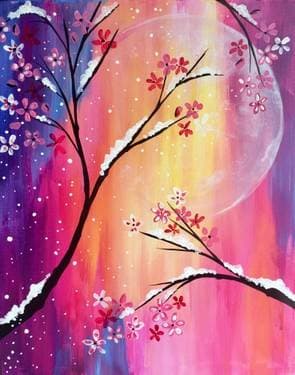 Last Snowfall of the Season - Paint and sip event at Boston Pizza Simcoe in Simcoe, ON - PaintNite.com