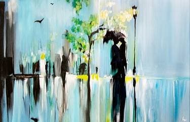Under My Umbrella - Partner Painting - Paint and sip event at The King's Head Pub and Eatery in Winnipeg, MB - PaintNite.com