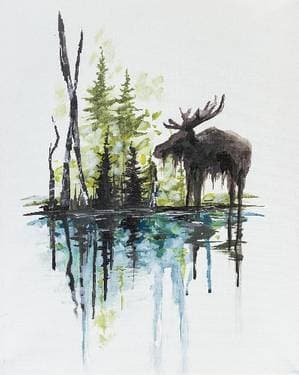 Bruce The Moose Meets Spruce - Paint and sip event at Anchorage Brewing Company in ANCHORAGE, AK - PaintNite.com
