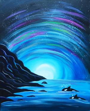 Saturday West Coast Orca Pod — Painting