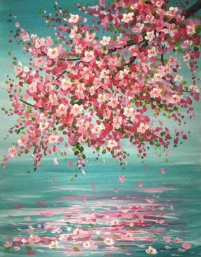 Apple Blossom Reflection - Paint Nite event in Sherwood Park, AB
