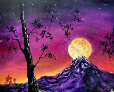 Moonlit Mountain Night - Paint Nite event in Mississauga, ON