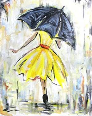 The Yellow Dress - Paint and sip event at Gatherings Resto Bar in Toronto, ON - PaintNite.com