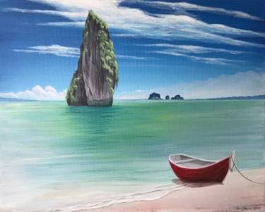 Tropical Beach Escape - Paint and sip event at Bulwark Cider + Taproom in Halifax, NS - PaintNite.com