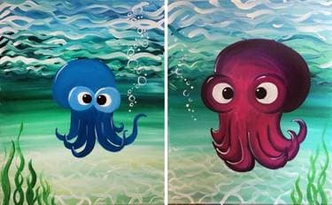 Ollie and Ellie the Octopus Partner Painting - Paint and sip event at Zak's Diner (Carleton Place) in Carleton Place, ON - PaintNite.com