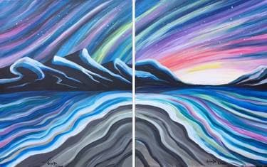 Sandy Beach at Sunset - Partner Painting - Paint and sip event at Mongolian Village Grill West in Nepean, ON - PaintNite.com