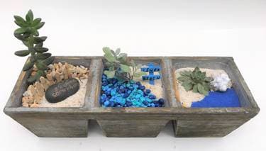 Beach Scapes Wooden Planter in 3 Sections with Katherine T.