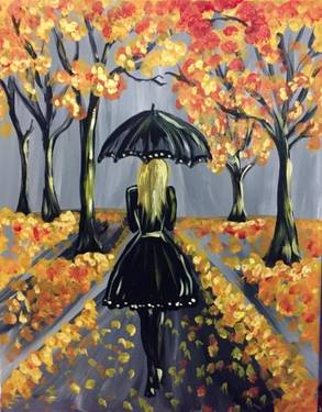 Gold Autumn Stroll — Painting