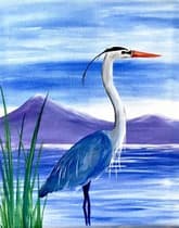 Great Blue Heron in the water thumbnail